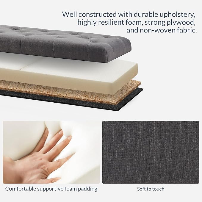 BELLEZE 47" Storage Ottoman, Storage Bench - Image 9