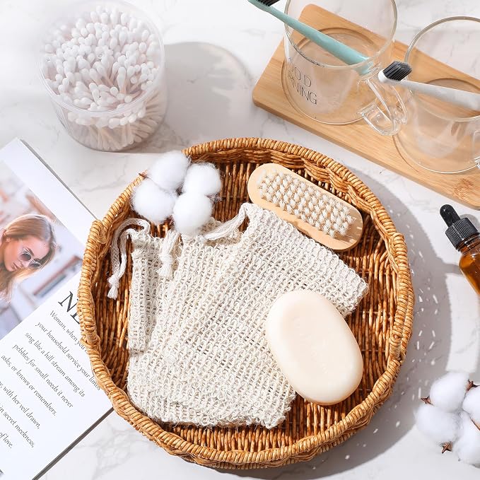 Rtteri 240 Pcs Soap Exfoliating Bag, Natural Sisal Soap Pouch Saver Body Shower - Image 6
