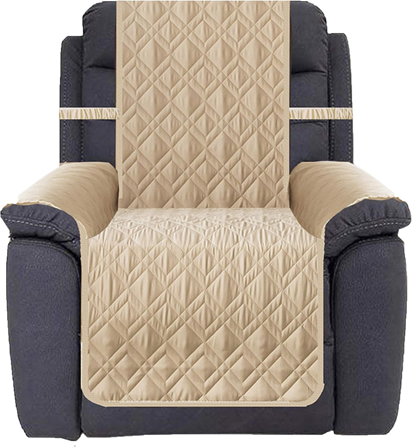 Ameritex Waterproof Nonslip Recliner Cover Stay in Place, Dog Chair Cover Furniture Protector, Ideal Recliner Slipcovers for Pets and Kids (Beige, 23")