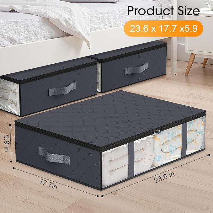 StorageRight Under Bed Storage Bins, Breathable Organizer - Image 2