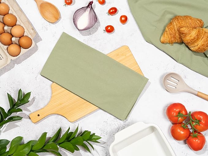 Sage Green Flour Sack Tea Towels - Image 3