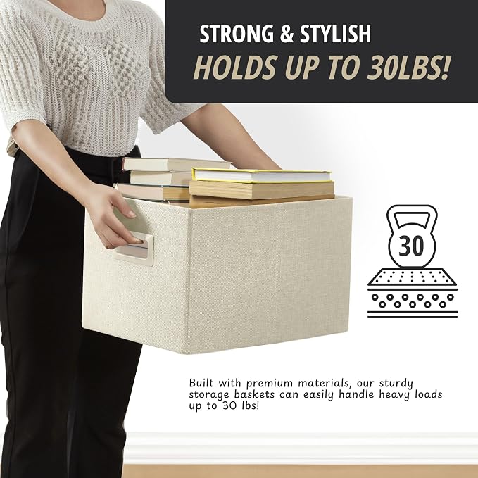 DECOMOMO Storage Bins for Shelves Robust Fabric Closet Bins for Shelves Toy - Image 4