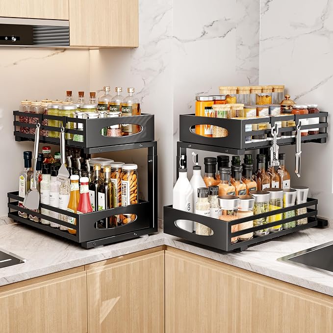 Under Sink Organizer, 2 Tier Under Sink Organizers and Storage, Adjustable - Image 2