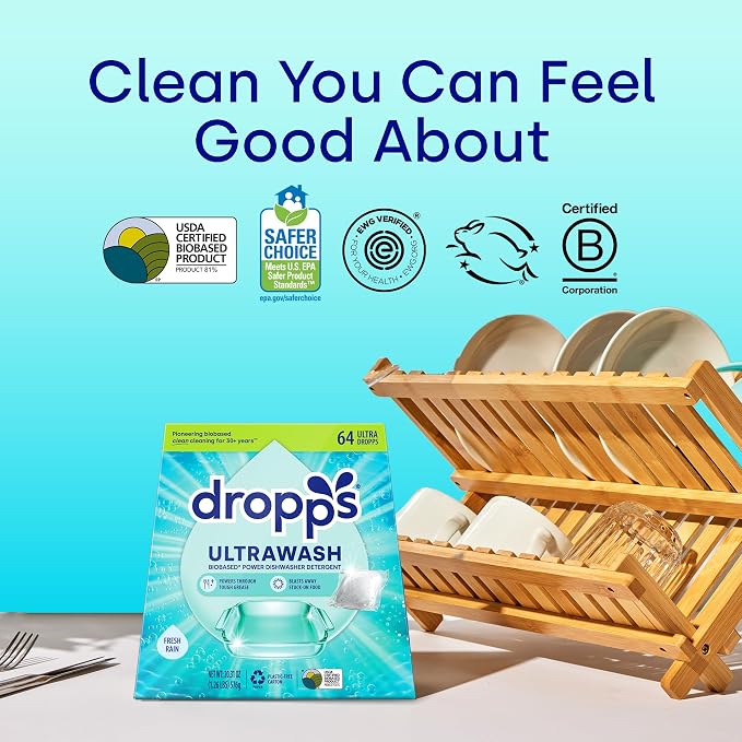 Dropps UltraWash Dishwasher Pods, Fresh Rain - Image 7