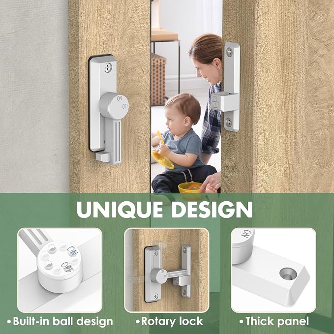 Barn Door Lock Latch, 90/180 Degree Flip Sliding Door Latch - Image 5