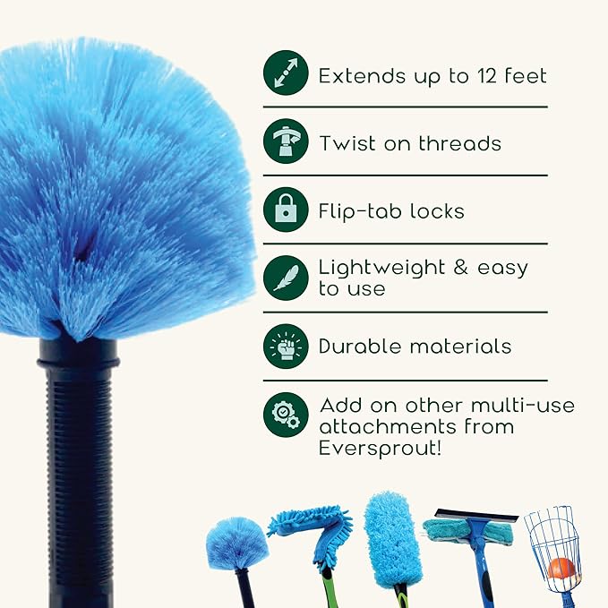 EVERSPROUT 5-to-12 Foot Cobweb Duster and Extension-Pole Combo | Hand Packaged - Image 2