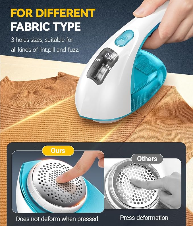 Rechargeable Fabric Shaver and Lint Remover, 3-Speed Adjustable Sweater Shaver - Image 5