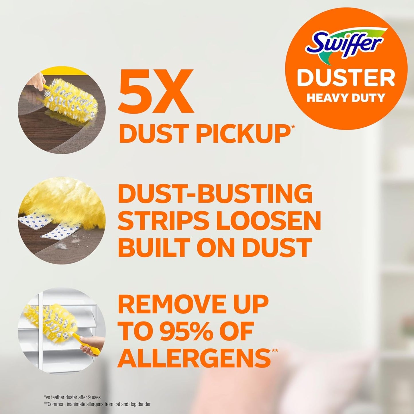 Swiffer Dusters Heavy Duty Multi-Surface Duster Refills for Cleaning, Unscented, 11 Count