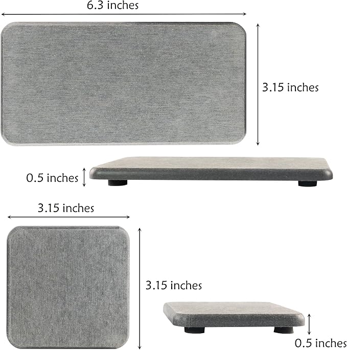 Set of 4 Water Absorbent Diatomite Coasters, Diatomaceous Earth Kitchen Soap - Image 4