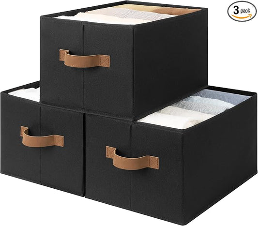 StorageWorks Storage Baskets for Shelves, Foldable Fabric Closet Storage Bins by StorageWorks