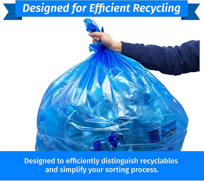 Reli. SuperValue 40-45 Gallon Recycling Bags | 200 Count | Blue Trash Bags | - Image 4