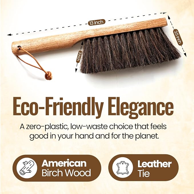 Dustpan Bench Woodworking Brush-USA 13 inch Horsehair Brushes are Used - Image 4