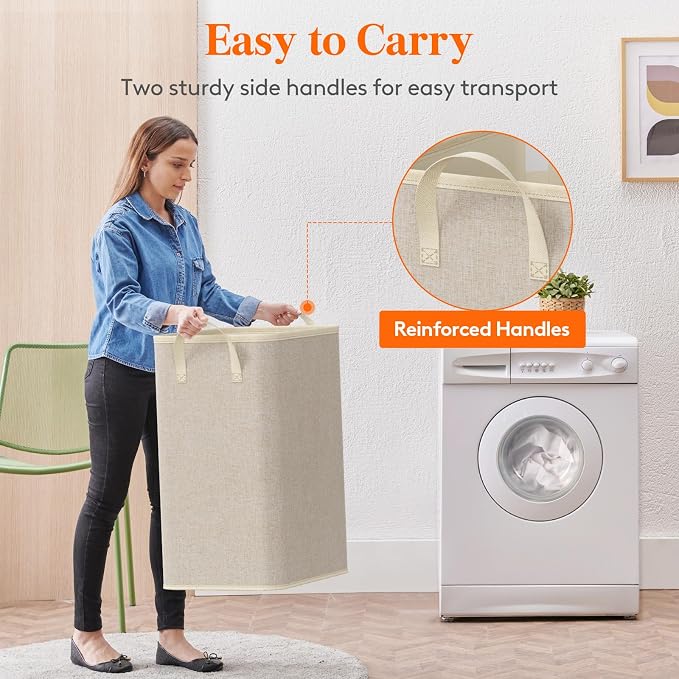Lifewit 80L Large Tall Laundry Hamper, Collapsible Laundry Basket - Image 5