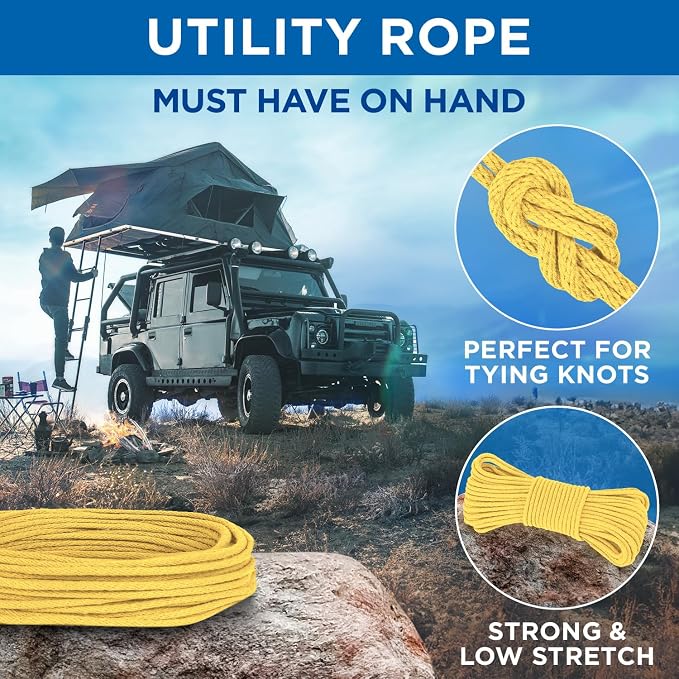 TECEUM Cotton Rope 3/16” – 100 FT – Strong All-Purpose Braided Rope – Natural - Image 6