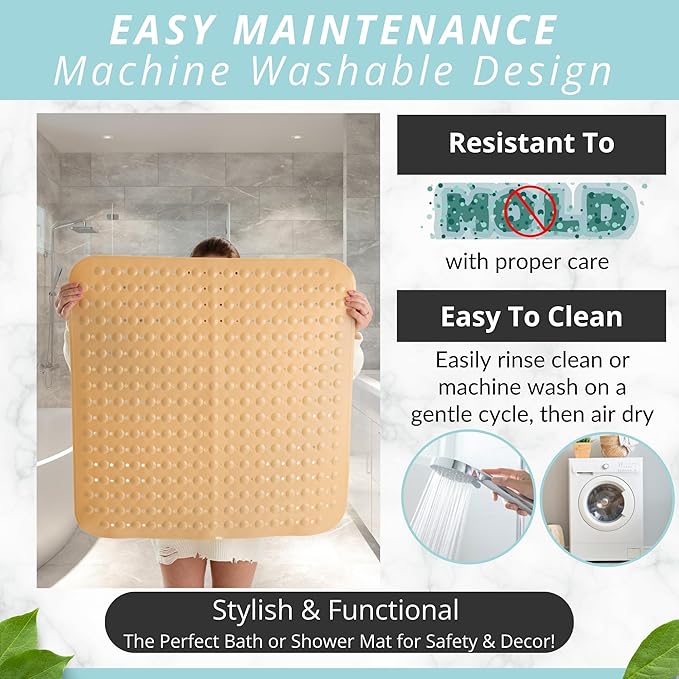 ENKOSI Extra Large Square Non Slip Shower Mat - Image 4