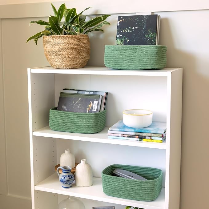NaturalCozy 11.8"x8"x4.5” Rectangle Storage Baskets - Image 3