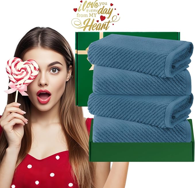 VOOVA & MOVAS Hand Towels for Bathroom Set of 4, Large 18" x 28", 100% Cotton | - Image 6