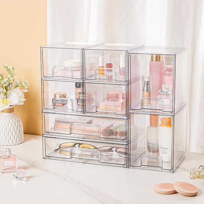 Vtopmart Stackable Storage Drawers Set of 3, Beauty Supplies, Pantry - Image 7