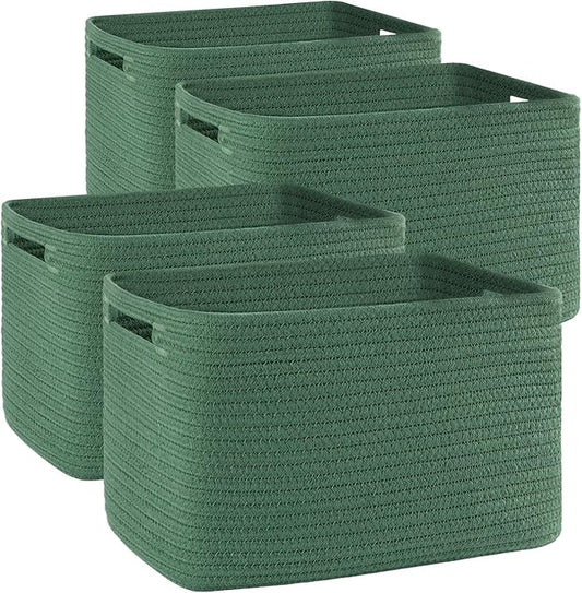 OIAHOMY 4 Pack Storage Baskets for Organizing, Cube Storage Bins for Shelves by MasterofSpaceOptimization