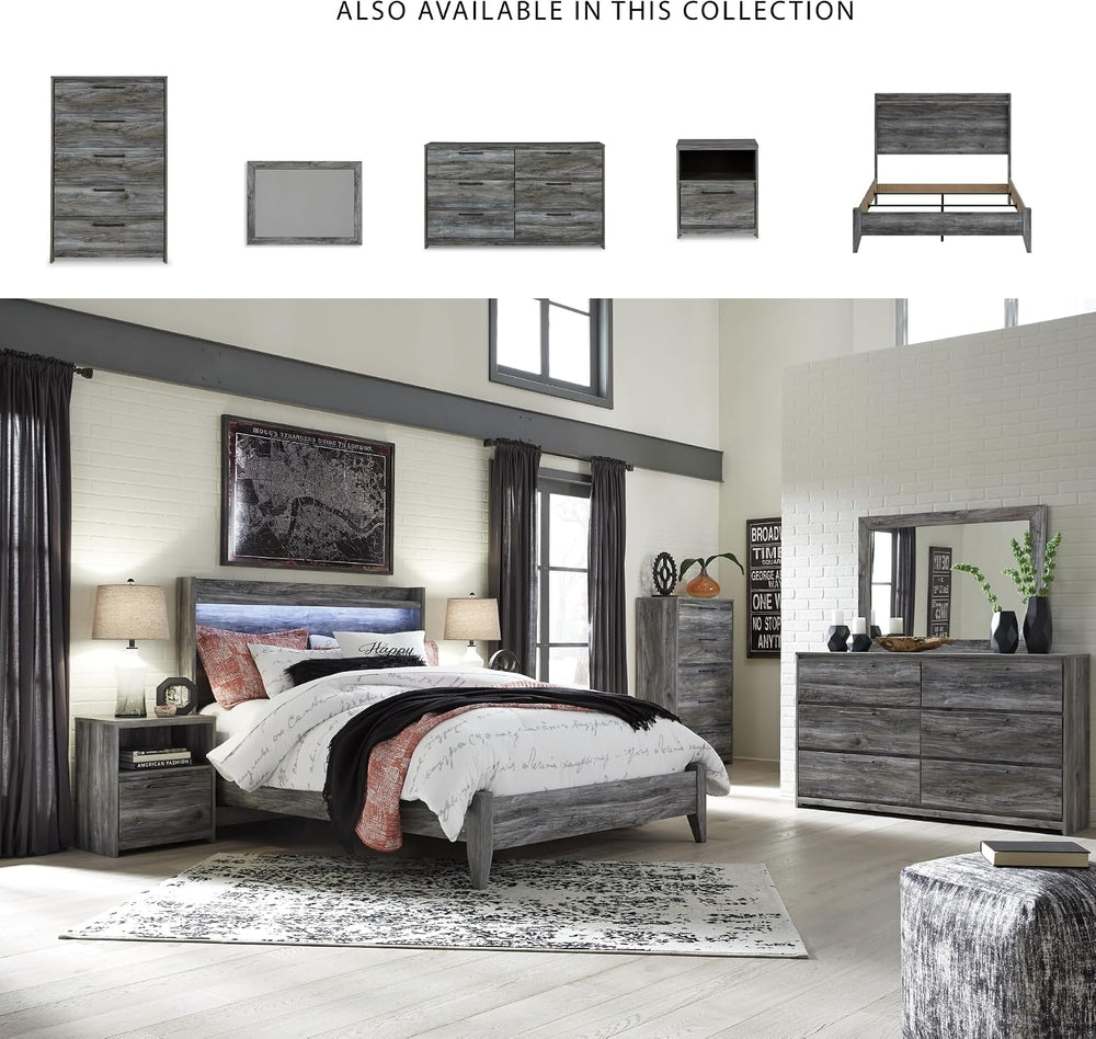 Signature Design by Ashley Baystorm 6 Drawer Bedroom Dresser, Smoky Gray
