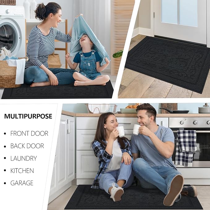 FONEYI Indoor Door Mat 32" x 40", Dirt Trapper Door Mats Non-Slip Entryway Rugs - Image 6
