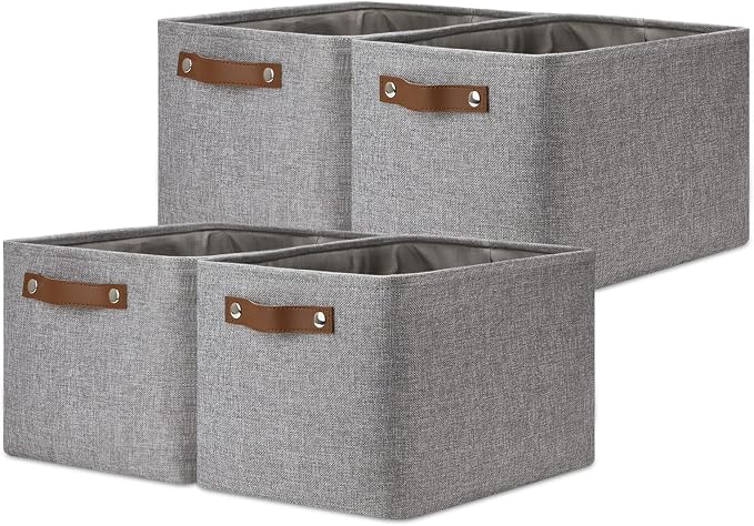 DULLEMELO Storage Baskets for Shelves, Fabric Collapsible Rectangular Storage by DULLEMELO