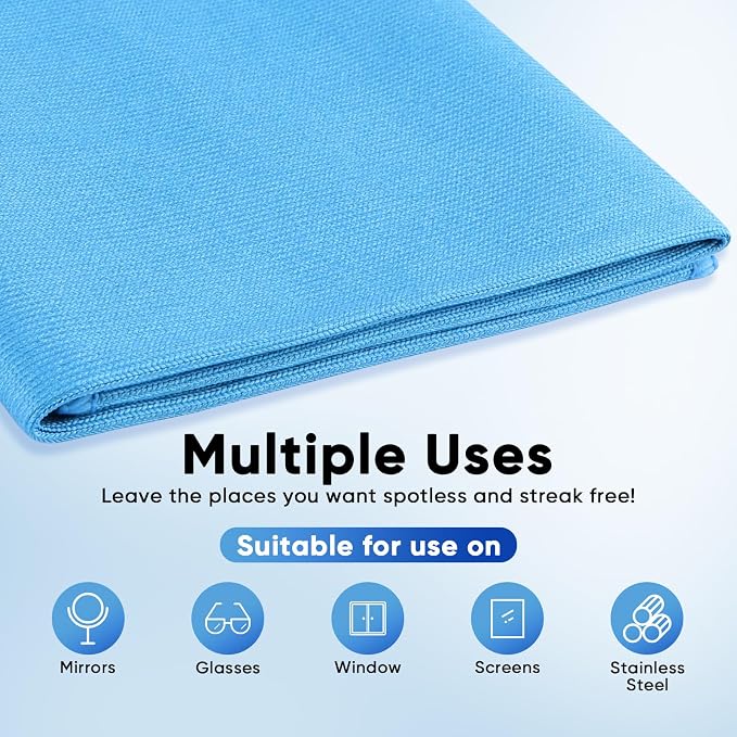 HOMEXCEL Microfiber Glass Cleaning Cloth 12 PK, Lint Free Streak Free, Reusable - Image 4
