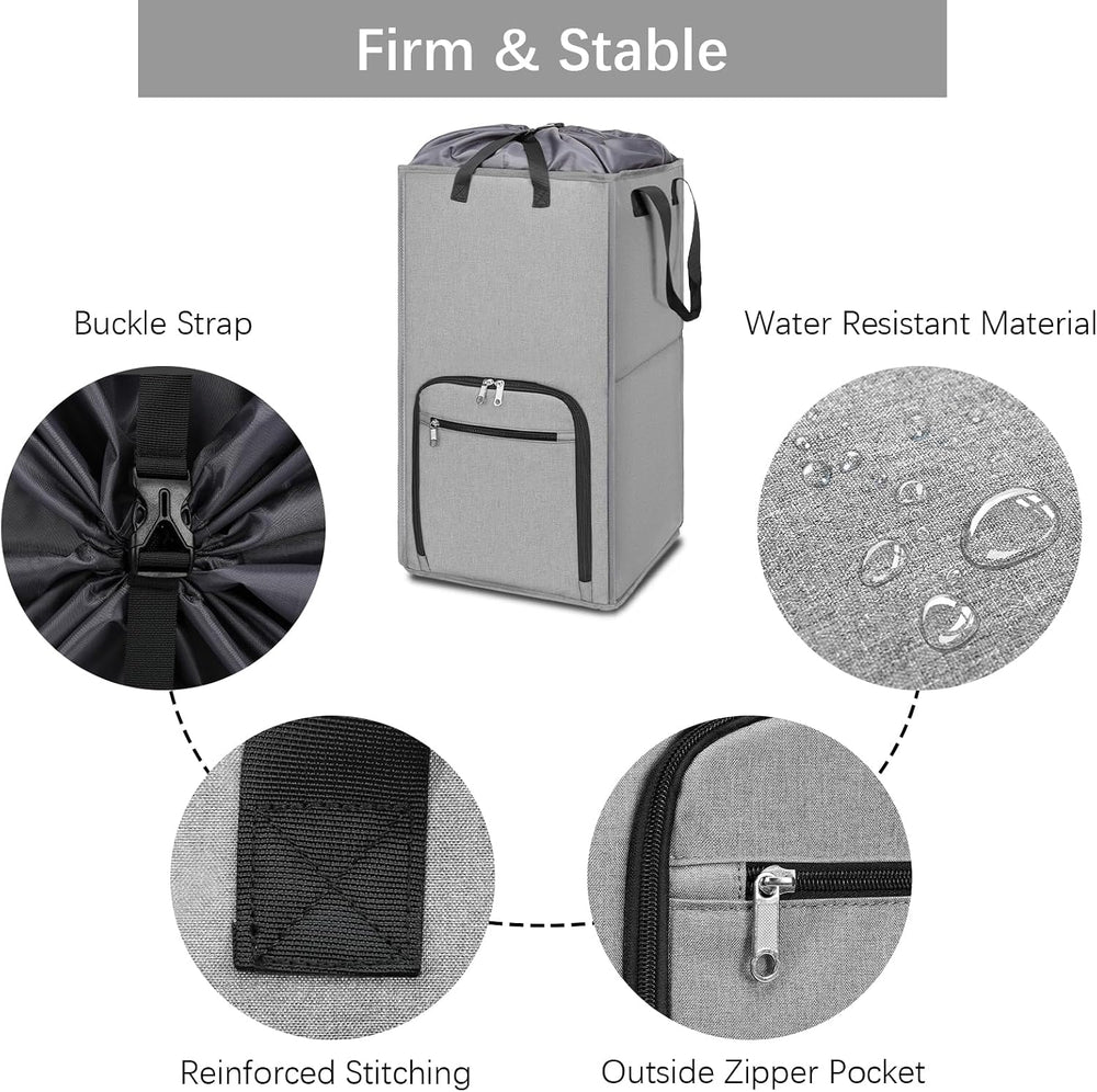 Bukere Rolling Laundry Hamper with Wheels, Large 90L Freestanding Collapsible...