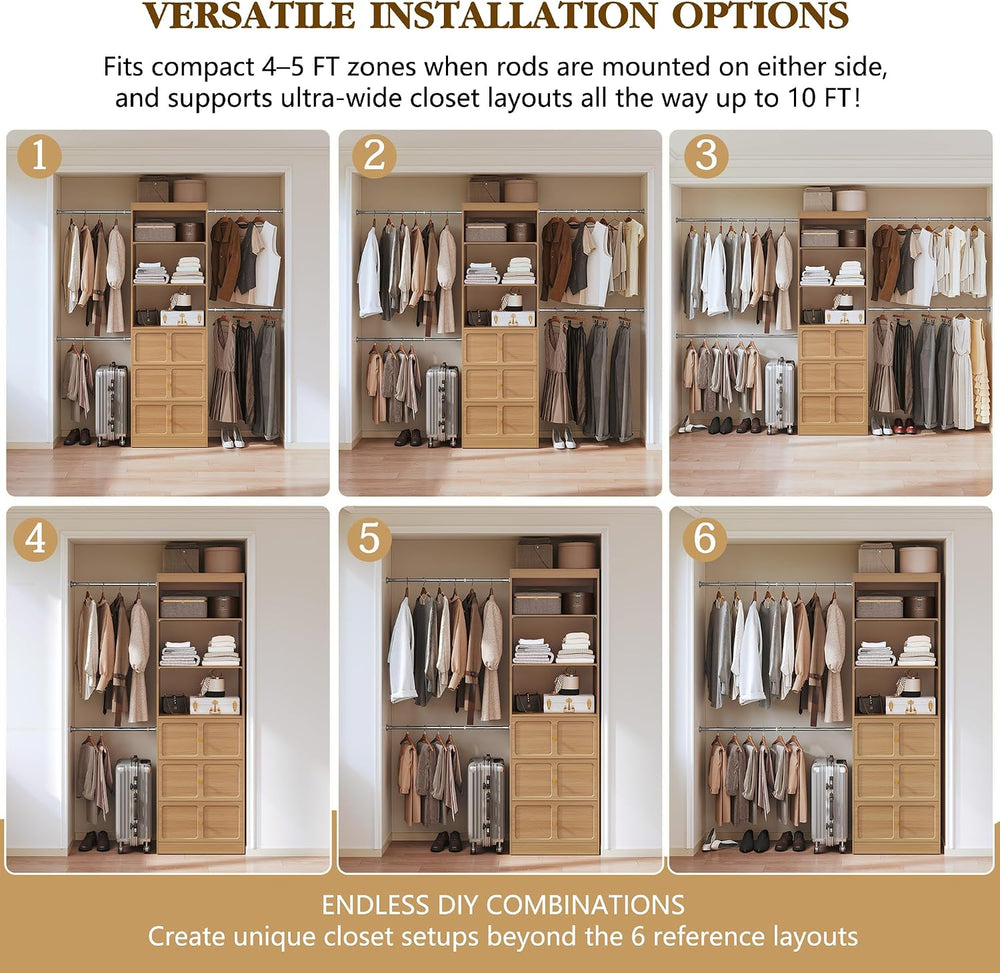 HLR 4 - 10 FT Mid-Century Modern Closet Organizer System