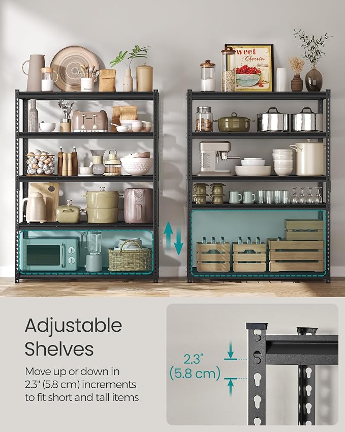 SONGMICS 5-Tier Storage Shelves, Heavy-Duty Garage Shelving, Adjustable - Image 6