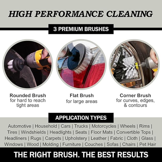 Drillbrush Car Detailing Kit | Drill Brush Set – Soft Bristle Power Scrubber - Image 2