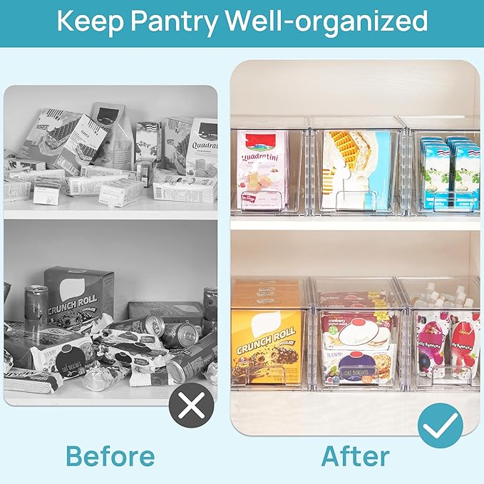 Vtopmart 2Pack Large Stackable Kitchen Pantry Storage Drawers, Acrylic Drawer - Image 5