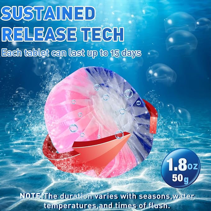 Qualirey 100 Pack Automatic Toilet Cleaner Tablets Toilet Bowl Long Lasting - Image 7
