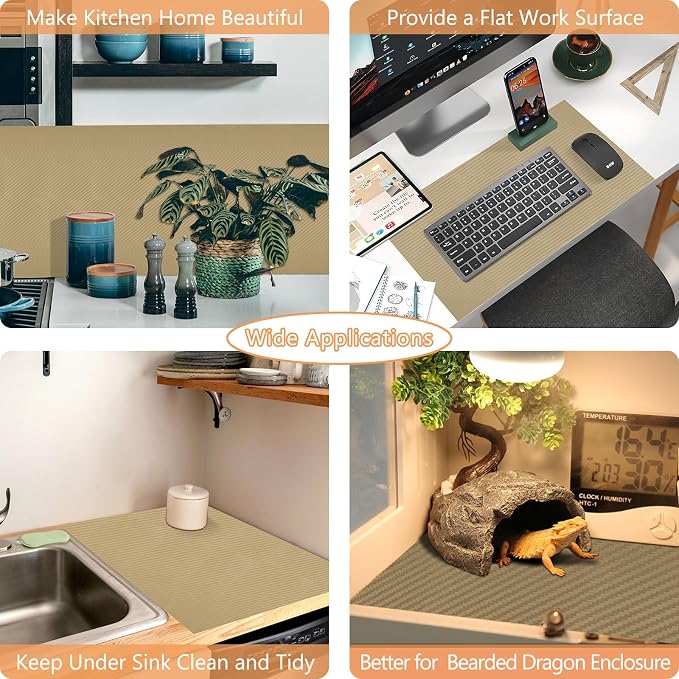 Self-Adhesive Shelf Liner Kitchen Liner, Waterproof Backed Paper Easy Peel and
