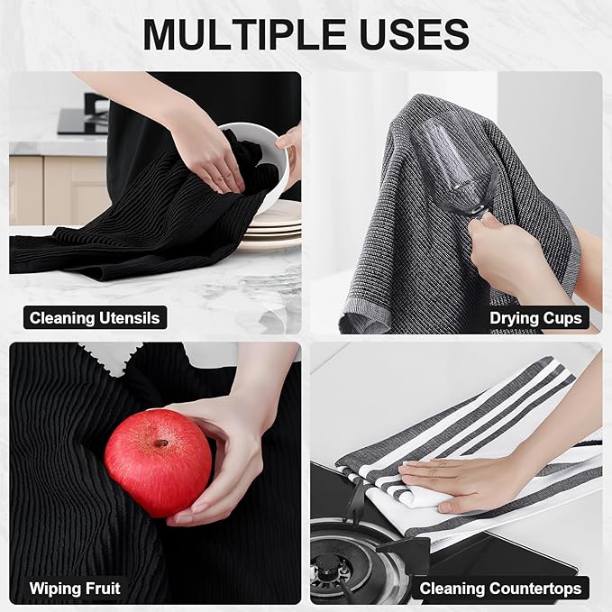 Homaxy Premium Kitchen Towels, Large Cotton 380 GSM Kitchen Hand Towels - Image 4