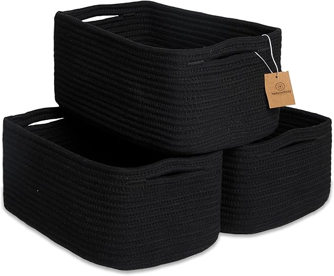 NaturalCozy 13.5”x8.5”x5.5” Rectangle Storage Baskets by NaturalCozy