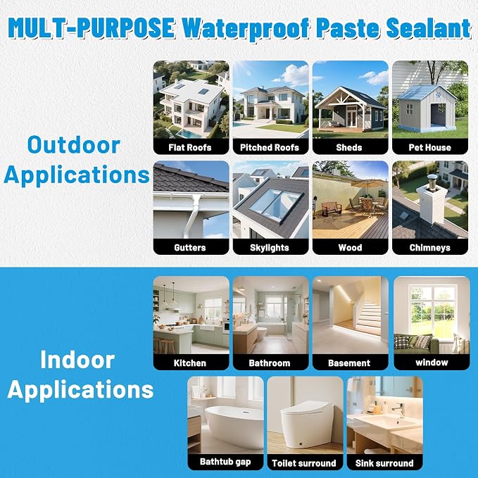 Waterproof Patch & Seal Rubberized Sealant Paste, 2.2lbs Anti-Leakage Clear - Image 5