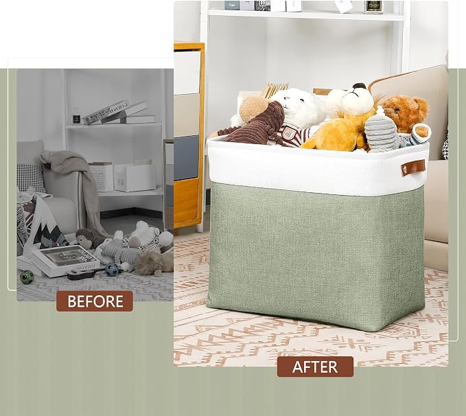 DULLEMELO Extra Large Storage Baskets, Collapsible Storage Baskets Rectangular - Image 3
