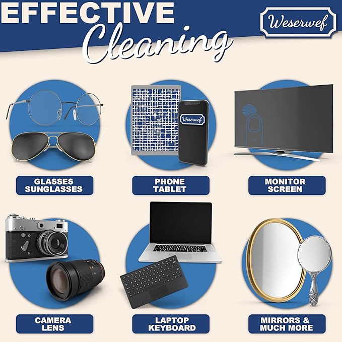 WESERWEF Design Microfiber Glasses Cleaning Cloth – Premium Cleaning Cloth - Image 4