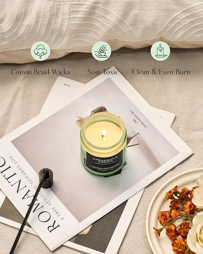 M&SENSE Orange Creamsicle Scented Candle, 7.05oz 50 Hours Slow Burning Non - Image 5