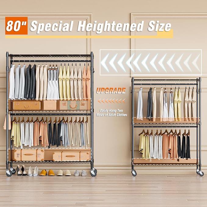 Homdox 3 Tier Heavy Duty Garment Rack - Image 3