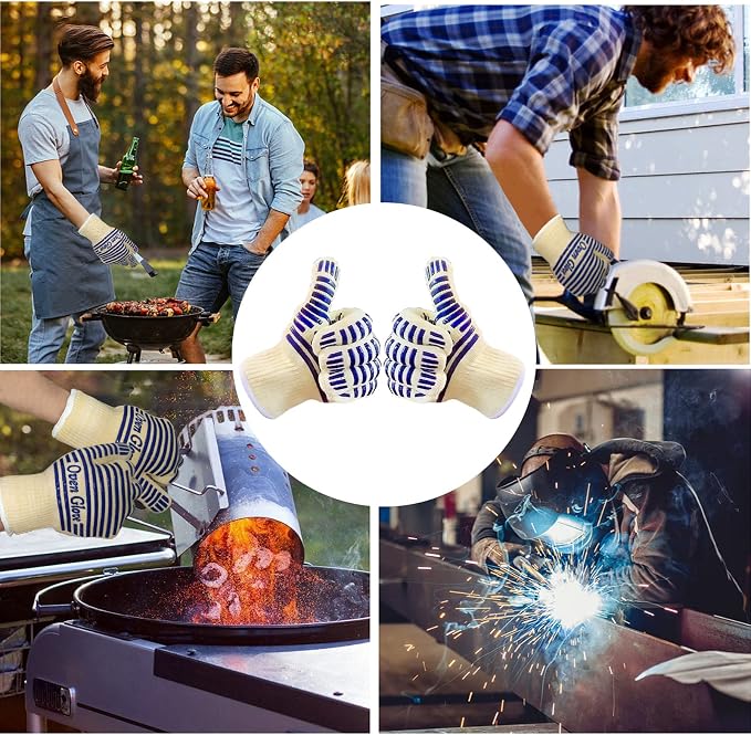 Oven Gloves, Heat Resistant 540 Degrees Grilling Gloves, Hot Surface Handler - Image 4
