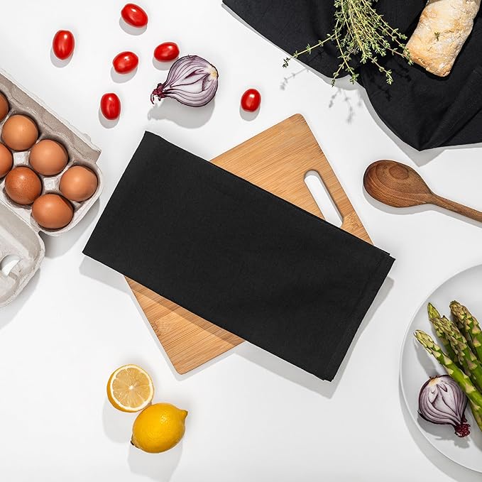 Organic Cotton Black Tea Towels - Image 4