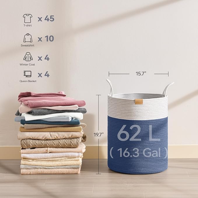 Laundry Hamper 62L, Large Laundry Basket - Image 6