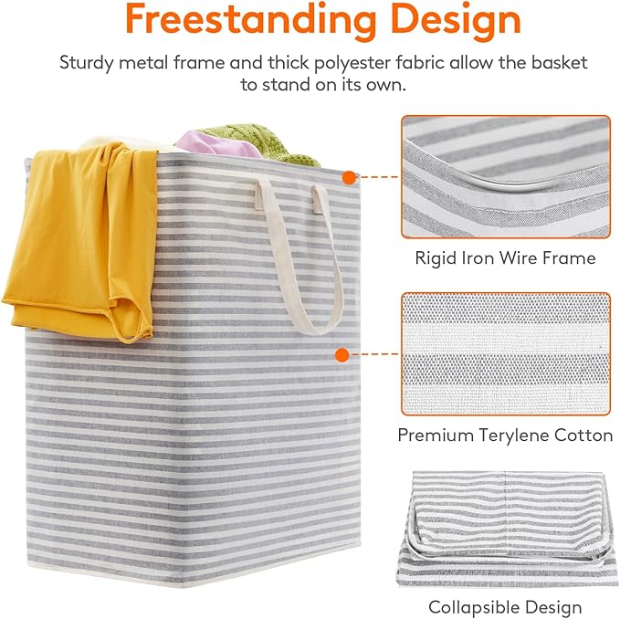 Lifewit 2 Pack Laundry Hamper Large Collapsible Laundry Basket, Freestanding - Image 2