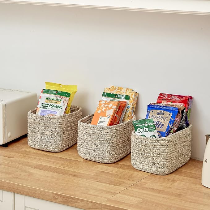 Small Cotton Rope Basket – Storage Bin - Image 6