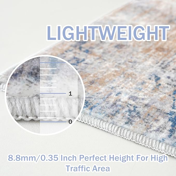 IOHOUZE Abstract Round Area Rug 6 Ft Washable Circle Rugs Large Round Rug Non - Image 5