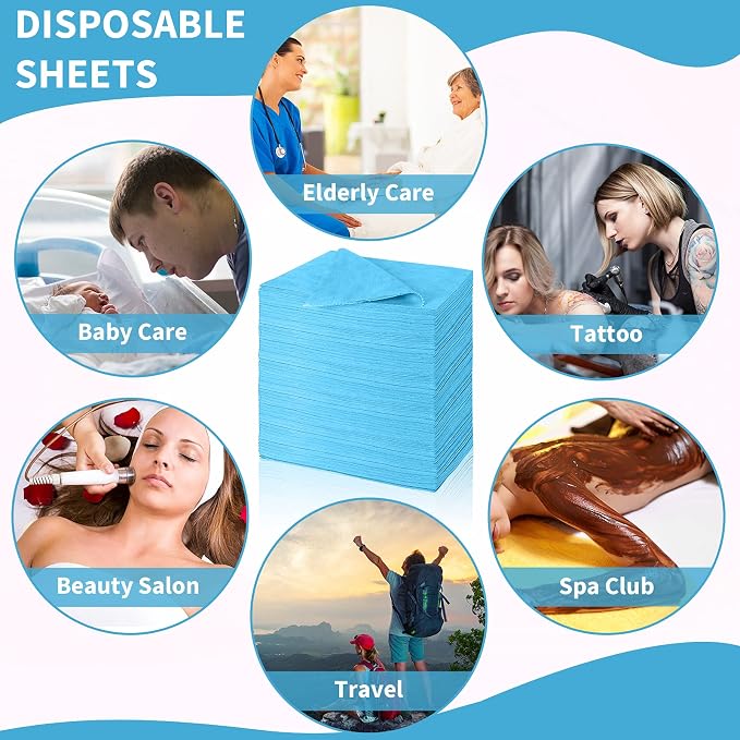 Breling 100 Pcs 31.5 x 71 Inch Disposable Bed Sheets Oil-proof PE Film Massage - Image 5