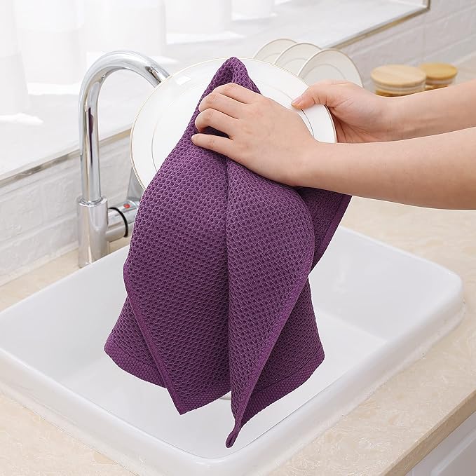 Homaxy 100% Cotton Waffle Weave Kitchen Dish Towels, Ultra Soft Absorbent Quick - Image 4