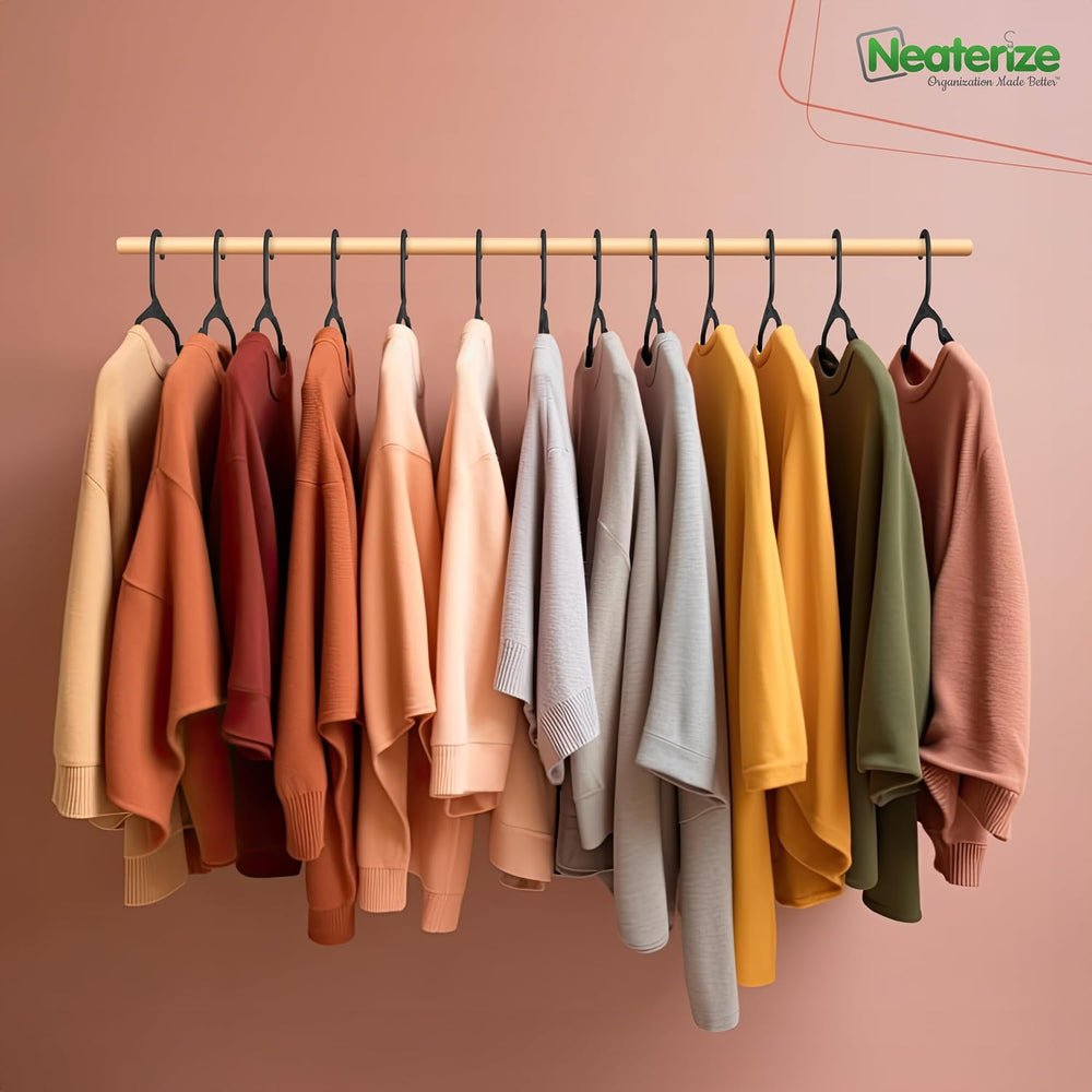 NEATERIZE Clothes Hangers Plastic 100 Pack for Adults - Plastic Hangers, The ...